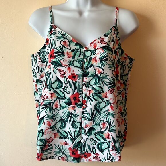 Maison Jules Citrus Splash Tank Blouse Sz S - Picture 2 of 4